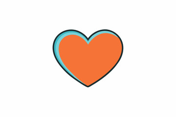 Simple Heart Icon: A digitally rendered heart icon, filled with vibrant colors and clean lines, is a perfect emblem of love, care, and affection. 