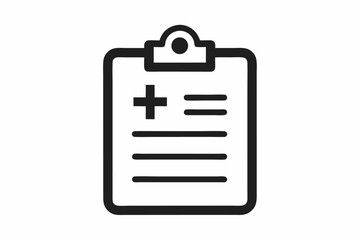 Medical Clipboard Icon: A simple medical clipboard icon on clean. Perfect for medical, health, and healthcare-related applications, websites, and designs.