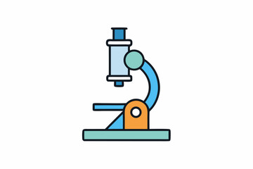 Microscope icon for science and research: A vibrant and clean icon of a microscope, designed for science, research, and laboratory applications.