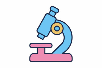 Microscope Illustration: A vibrant and detailed illustration of a microscope, a cornerstone of scientific exploration, its intricate design a symbol of discovery, investigation.