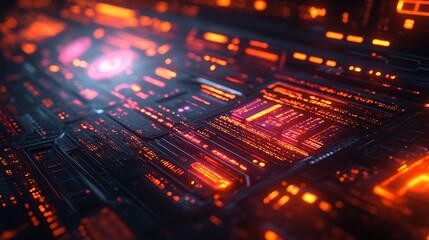 Obraz premium Sci-fi control panel glow high resolution image