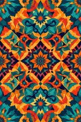 Colorful Floral Kaleidoscope Pattern