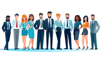 Professional Business People Team Cartoon Banners for Marketing and Corporate Presentations