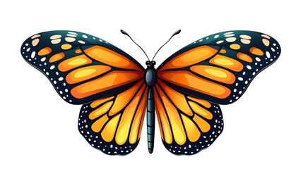 Fototapeta premium Detailed Monarch Butterfly Vector Illustration for Educational and Creative Purposes
