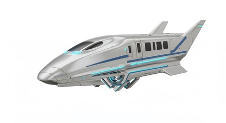 Fototapeta premium Silver highspeed train illustration