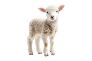Fototapeta premium Cute lamb standing isolated on transparent background 