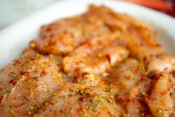 raw fried chicken close up