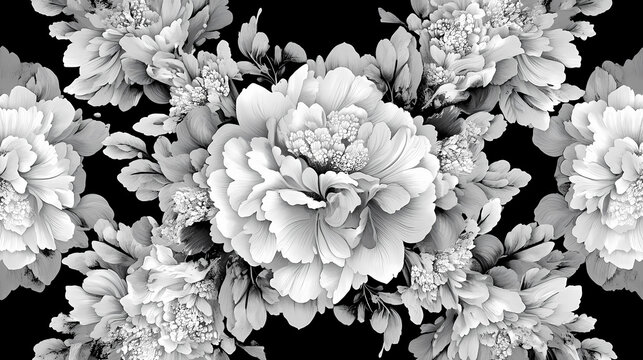 Intricate floral pattern, repeating seamlessly , repeat, infinite. [Fractal Eden] | Recursive Gardens | infinite blossoms. Illustration