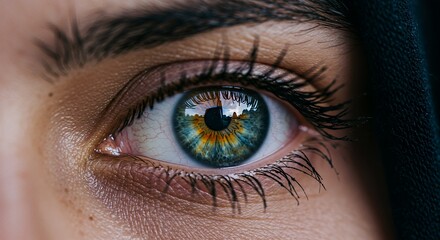 The mesmerizing allure of a woman's eye, a captivating reflection of inner beauty and untold stories.
