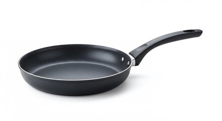 Gray frying pan isolated on white background