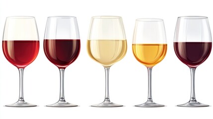 Wine Glasses Variety Illustration (1)