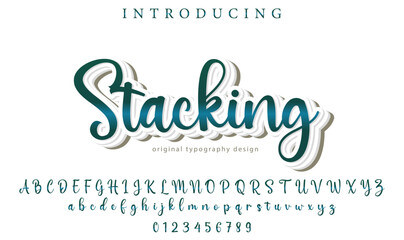 Stacking Font Stylish brush painted an uppercase vector letters, alphabet, typeface