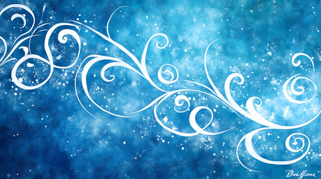 Winter Swirls: Abstract Blue Design
