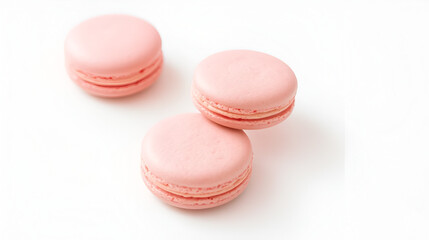 Histamine. Pink macarons are on white surface with white background