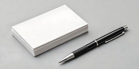 Blank Business Cards Mockup with Pen