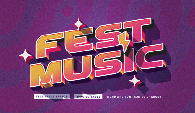 Text effect editable vector graphic of the festival music , perfect for movie title, poster title, banner title, etc.
