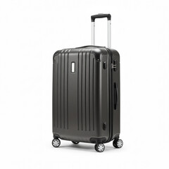 Hardshell rolling suitcase isolated on white