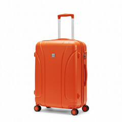 Hardshell rolling suitcase isolated on white