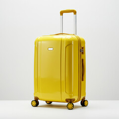 Hardshell rolling suitcase isolated on white