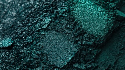 Intense emerald green eyeshadow powder, rich texture, elegant minimalist composition. generative ai