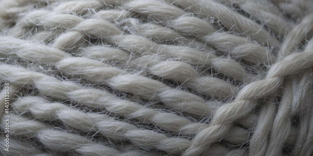 Poster wool thread macro photography showcasing the delicate texture. natural fibers are clearly visible in