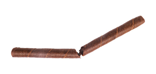 broken chocolate stick isolated