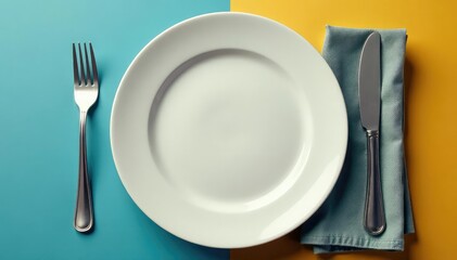 Empty plate with clock, signifying time-restricted eating, willpower, time