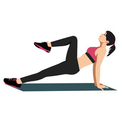 girl doing sports exercises vector