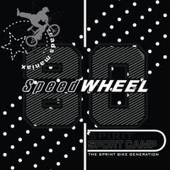 Obraz premium Bold vector typography design for cycling sport and racing, featuring New York City theme with energetic slogans and motivational words that reflect speed, endurance, and competitive spirit in an urba