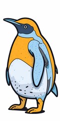 cute kawaii penguin sticker. Generative AI
