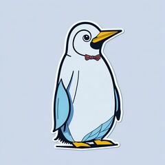 cute kawaii penguin sticker. Generative AI

