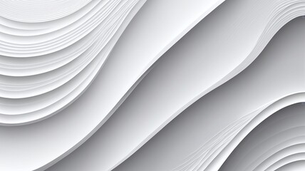 Obraz premium A wavy, textured white wall background with protruding curved, horizontal lines.