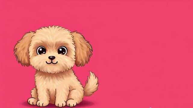 cute dog on a pink background