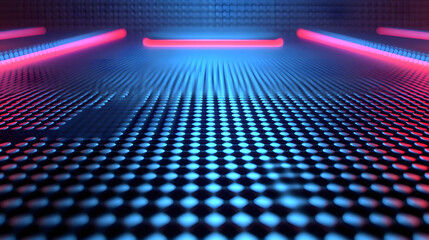 Neon Lights Reflect on Hex Grid