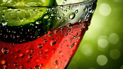 Iced Red Cocktail with Lime