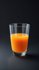 Healthy and refreshing orange juice in a glass on black background promoting vitality Premium Stock Photo
