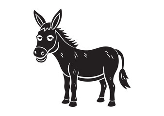 Funny Donkey icon, Donkey Humorous silhouette Vector