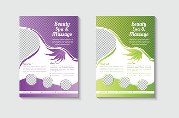 Beauty spa treatment center flyer template design