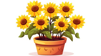 Obraz premium Professional Sunflower Cartoon Vector Illustration for Diverse Design Projects