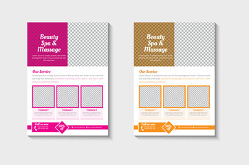 Beauty spa treatment center flyer template design