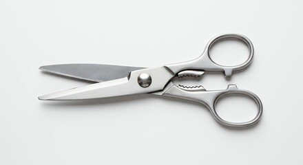 Obraz premium Metal kitchen shears isolated on white background