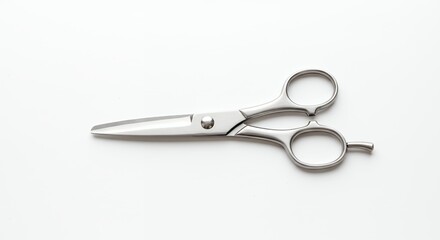 Obraz premium Metal scissors on white background