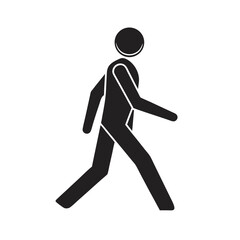  Walking figure black silhouette vector art illustration