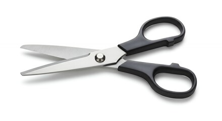 Pair of scissors against white background