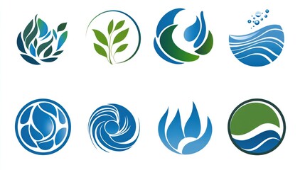 Abstract nature symbols, circular designs