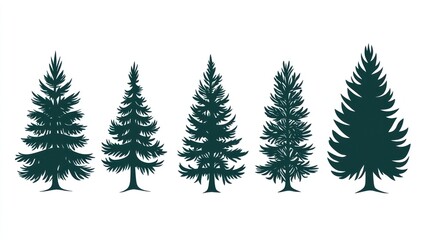 Fototapeta premium Silhouettes of Pine Trees (2)