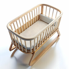 Modern Wooden Baby Crib with Rocking Base