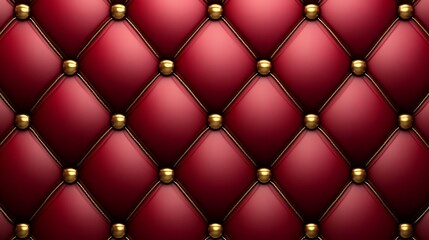 Fototapeta premium Red Upholstered Furniture Pattern Design red and gold background
