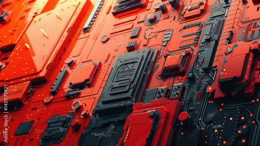 Poster abstract of digital shape or line and technological cyber style particle design connect in surreal e