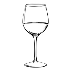 Elegant Wine Glass Vector Art